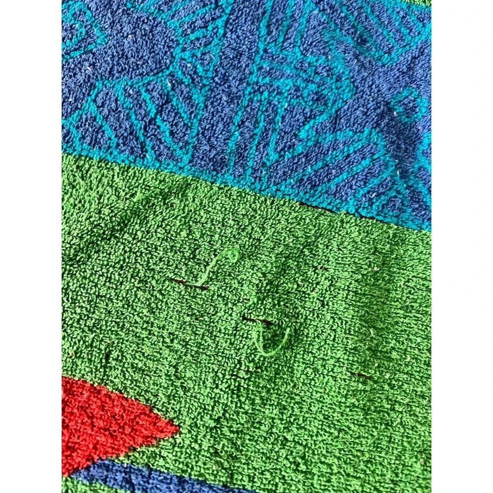 Vintage Royal Terry Pineapple Beach Towel Bright Tropical Oversized 37x63 Cotton